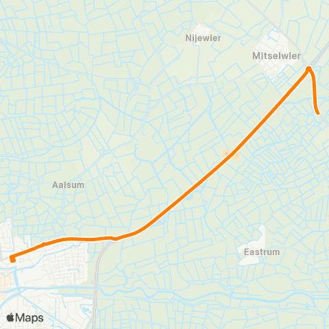 Qbuzz Jouswier - Dokkum Busstation map