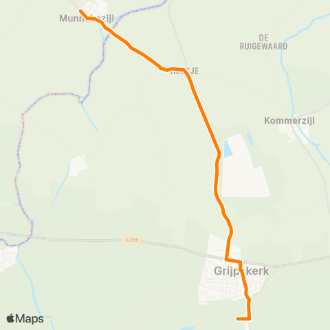 Qbuzz Munnekezijl - Grijpskerk Station map