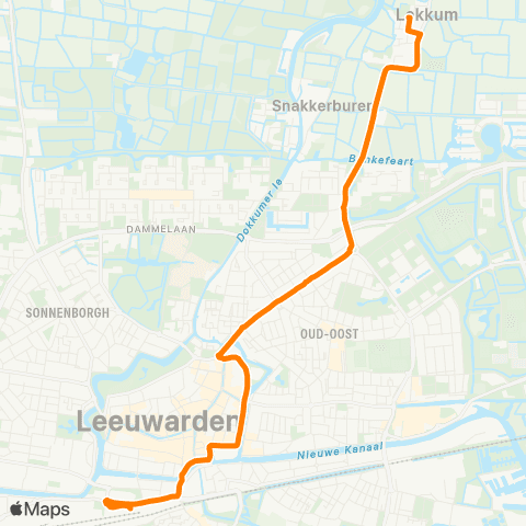 Qbuzz Lekkum - Leeuwarden Busstation map