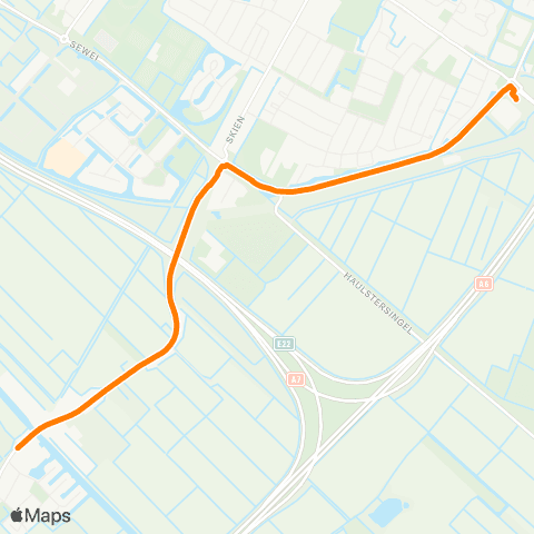 Qbuzz Scharsterbrug - Joure Busstation map