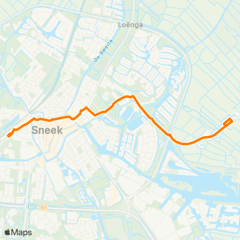 Qbuzz Offingawier - Sneek Busstation map