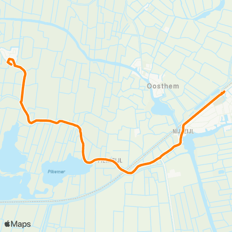 Qbuzz Abbega - IJlst Station map