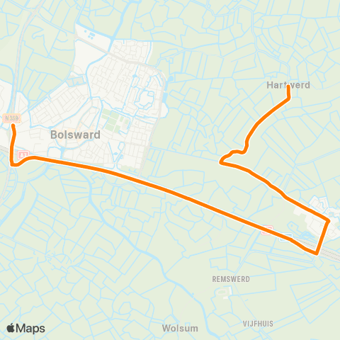 Qbuzz Hartwerd - Bolsward Busstation map