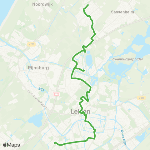 Qbuzz Voorhout - Leiden - De Vink map