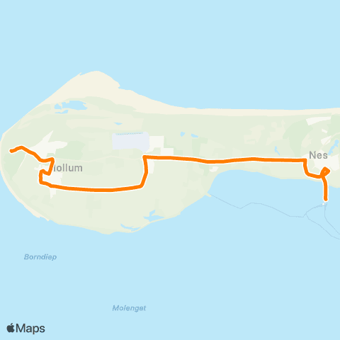 Qbuzz Ameland: Hollum - Ballum - Veerhaven map