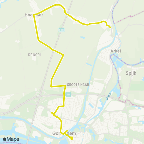 Qbuzz Gorinchem - Hoornaar - Arkel > 704 map