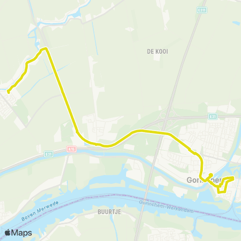 Qbuzz Gorinchem - Schelluinen - Giessenburg > 707 map
