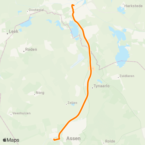 Qbuzz Assen - Groningen map