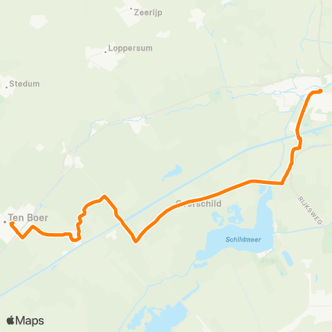 Qbuzz Buurtbus Appingedam - Ten Boer map