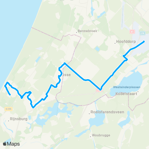 Qbuzz Noordwijk - Sassenheim - Lisse - Schiphol map