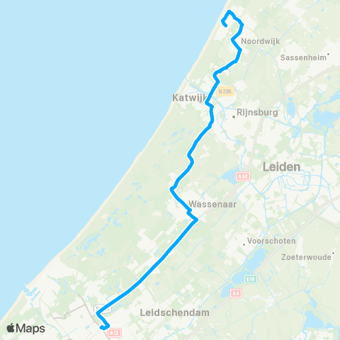 Qbuzz Noordwijk - Katwijk - Den Haag map