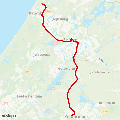 Qbuzz Katwijk ESA / ESTEC - Zoetermeer map