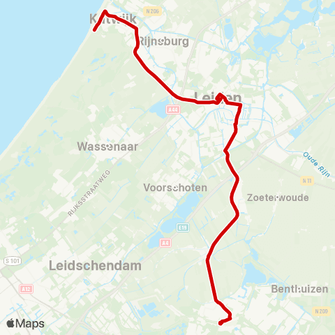 Qbuzz Katwijk-Centrum - Zoetermeer map