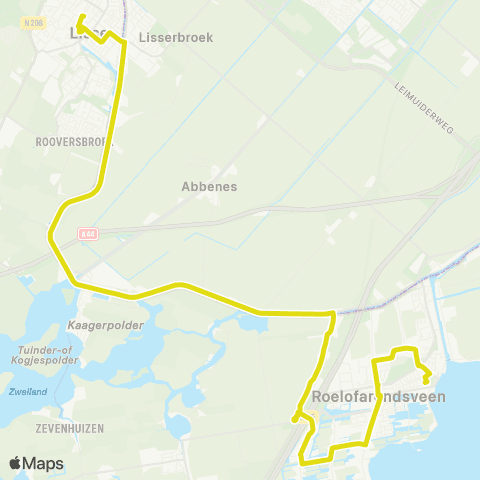 Qbuzz Lisse - Roelofarendsveen map