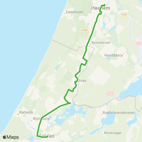 Qbuzz Haarlem - Hillegom - Lisse - Leiden map