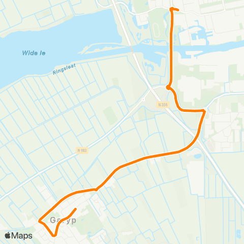 Qbuzz Garyp - Burgum Gemeentehûs map