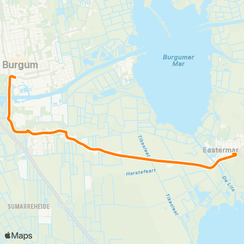 Qbuzz Eastermar - Burgum Gemeentehûs map