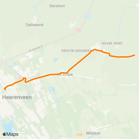 Qbuzz Jonkerslân - Heerenveen Busstation map
