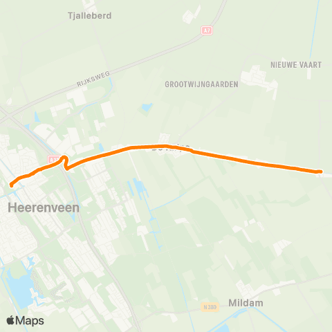 Qbuzz Bontebok - Heerenveen Busstation map