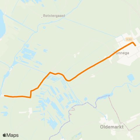 Qbuzz Langelille - Wolvega Station map