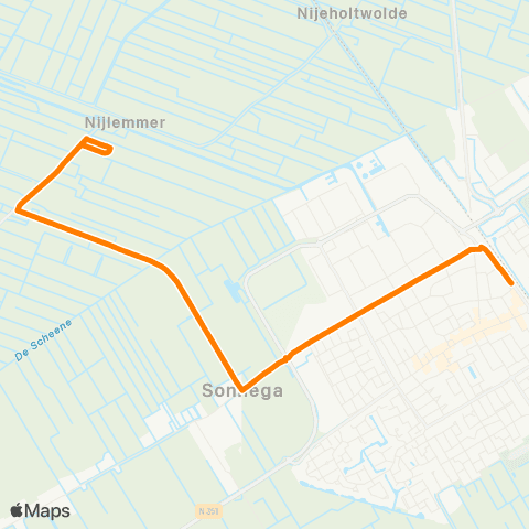 Qbuzz Sonnega - Wolvega Station map