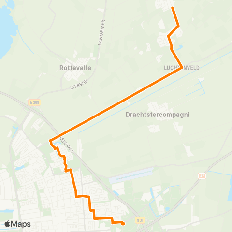 Qbuzz Boelenslaan - Drachten Transferium Oost map