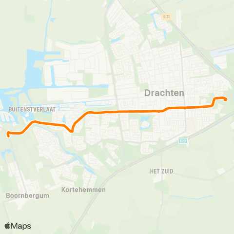 Qbuzz De Wilgen - Drachten Transferium Oost map