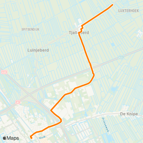Qbuzz Gersloot - Heerenveen Busstation map