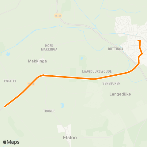 Qbuzz Nijeberkoop - Oosterwolde Busstation map