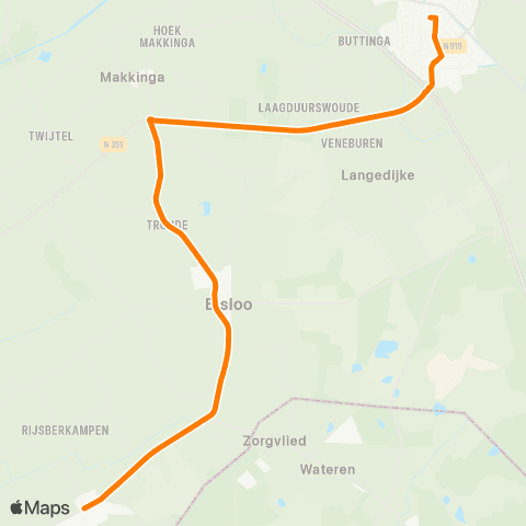 Qbuzz Boijl - Oosterwolde Busstation map