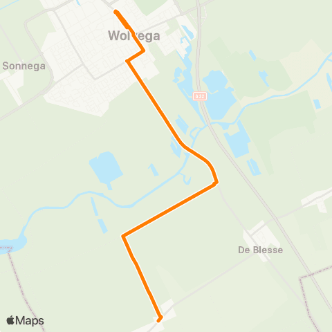 Qbuzz Blesdijke - Wolvega Station map