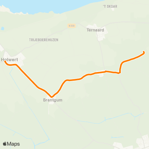 Qbuzz Hantumhuzen - Holwert Provincialeweg map