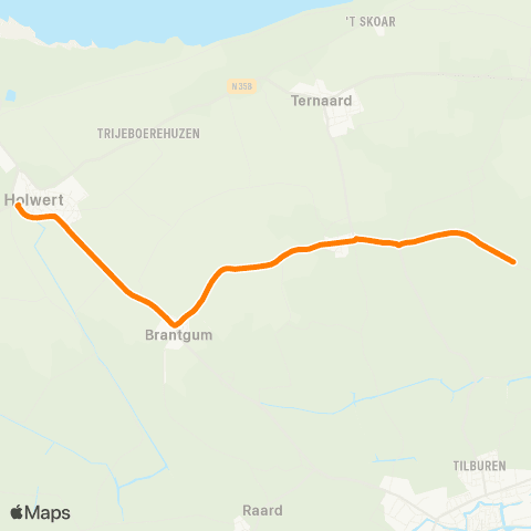 Qbuzz Hantumerútbuorren - Holwert Provincialeweg map