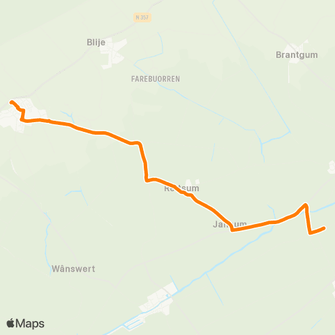 Qbuzz Sibrandahûs - Ferwert Provincialeweg map