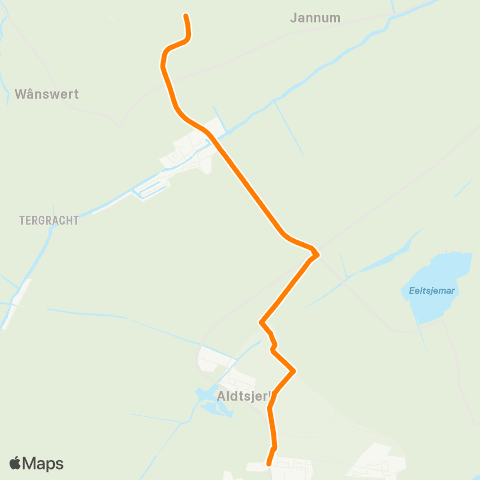 Qbuzz Jislum - Oentsjerk Heemstrastate map