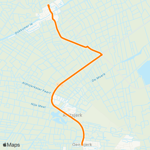 Qbuzz Burdaard - Oentsjerk Heemstrastate map
