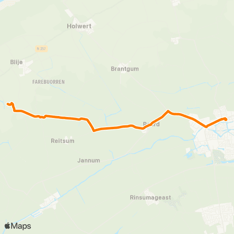 Qbuzz Hegebeintum - Dokkum Busstation map