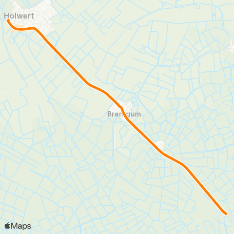 Qbuzz Boarnwert - Holwert Provincialeweg map