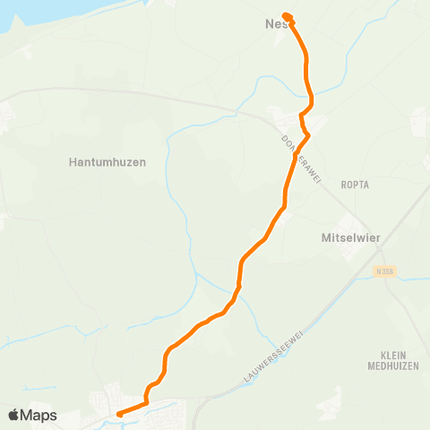 Qbuzz Nes - Dokkum Busstation map