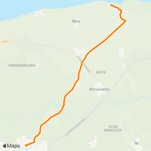 Qbuzz Moddergat - Dokkum Busstation map