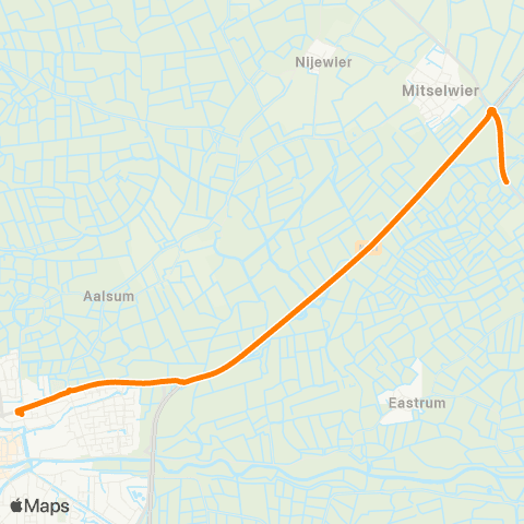 Qbuzz Jouswier - Dokkum Busstation map