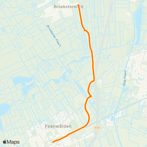 Qbuzz Broeksterwâld - Feanwâlden Station map
