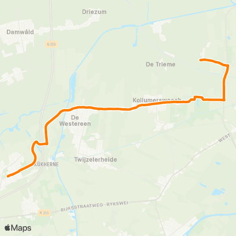 Qbuzz Aldwâld - Feanwâlden Station map