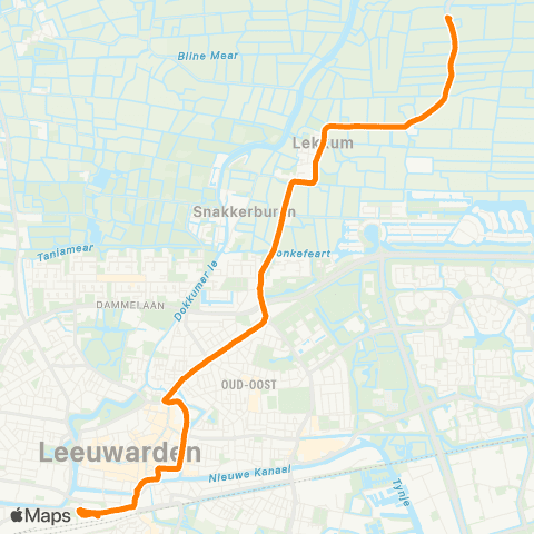 Qbuzz Miedum - Leeuwarden Busstation map