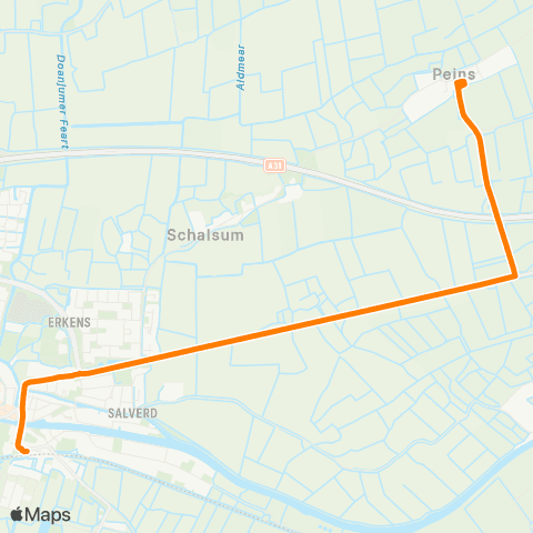 Qbuzz Peins - Franeker Station map