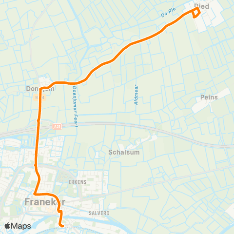 Qbuzz Ried - Franeker Station map