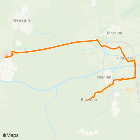 Qbuzz Blessum - Dronryp Hoek map