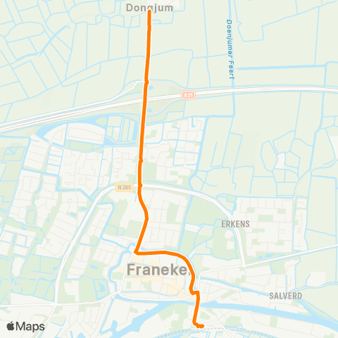 Qbuzz Dongjum - Franeker Station map