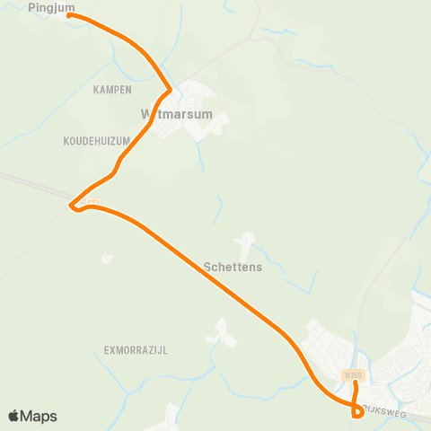 Qbuzz Pingjum - Bolsward Busstation map