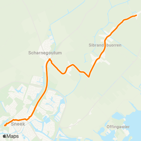 Qbuzz Tersoal - Sneek Busstation map
